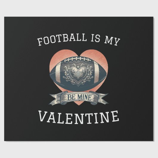 Voetbal is mijn Valentijn Cadeaupapier (Vlak)