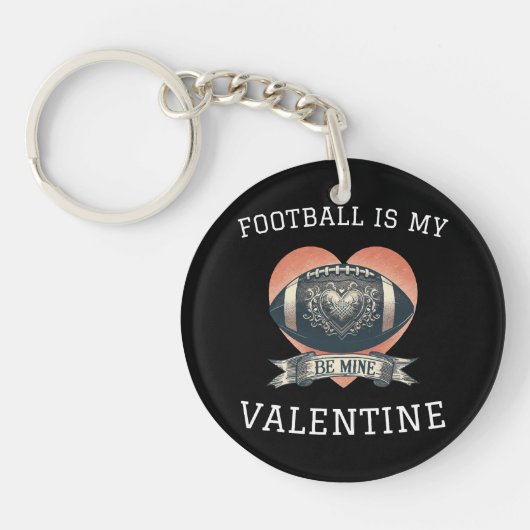 Voetbal is mijn Valentijn Sleutelhanger (Voorkant)