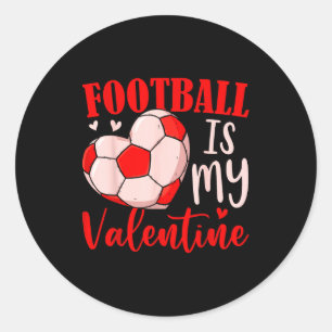 Voetbal is mijn Valentijnsdag Coach Speler Liefheb Ronde Sticker