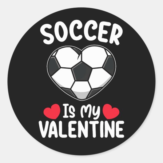 Voetbal is mijn Valentijnsdag sport Ronde Sticker (Voorkant)