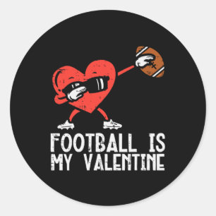 Voetbal Is Mijn Valentijnshart Dab Jongens Kindere Ronde Sticker