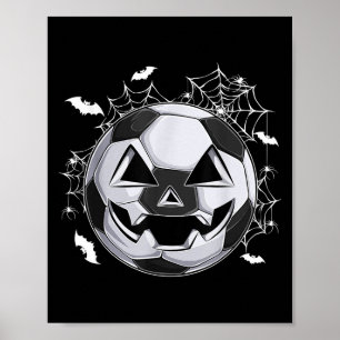 Voetbal Jack O Lantern Pompoen Gezicht Halloween K Poster