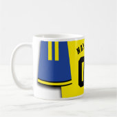  Voetbal Jersey Mok, Blauw & Geel Koffiemok (Links)