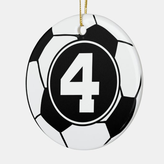Voetbal Jersey nummer 4 Cadeauidee Keramisch Ornament (Links)