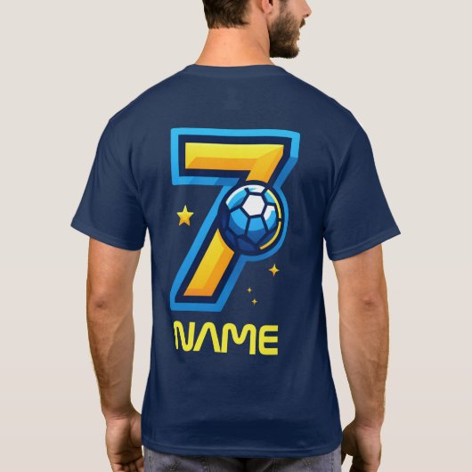 Voetbal jersey Nummer 7 gepersonaliseerd T-shirt (Achterkant)