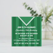 Voetbal Jersey Theme Party Invites, Football Green Kaart (Staand voorkant)