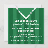 Voetbal Jersey Theme Party Invites, Football Green Kaart (Voorkant)