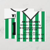 Voetbal Jersey Theme Party Nodigt Sjabloon uit, Gr Kaart (Voorkant / Achterkant)