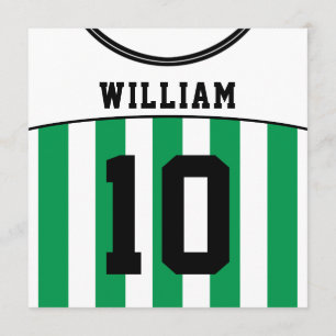 Voetbal Jersey Theme Party Nodigt Sjabloon uit, Gr Kaart