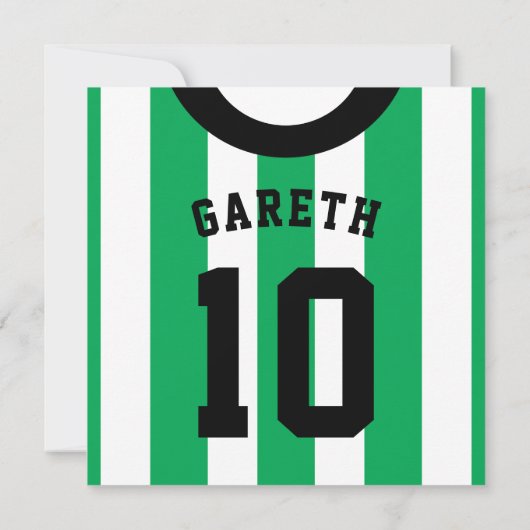 Voetbal Jersey Theme Party Nodigt Sjabloon uit, Gr Kaart (Achterkant)