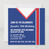 Voetbal Jersey Theme Party Nodigt Sjabloon uit Kaart (Voorkant)