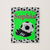 Voetbal Jigsaw Puzzel Helder Groen (Verticaal)
