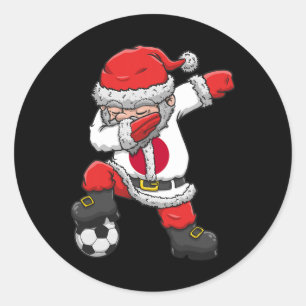 Voetbal Jongen Dabbing Kerstman Kerstmis Japan Voe Ronde Sticker
