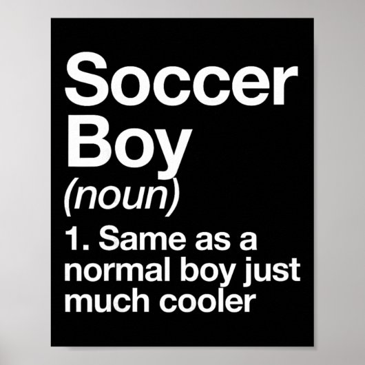 Voetbal Jongen Definitie Grappige Sport Poster (Voorkant)