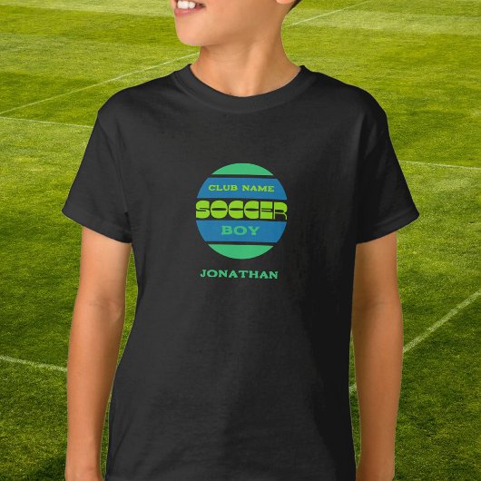 Voetbal jongen groen blauw T-shirt
