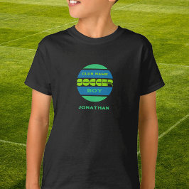 Voetbal jongen groen blauw T-shirt