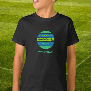 Voetbal jongen groen blauw T-shirt