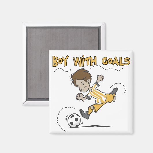 Voetbal - Jongen met Doeloverhemden en GIfts Magneet (Voorkant / Achterkant)