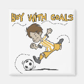 Voetbal - Jongen met Doeloverhemden en GIfts Magneet (Voorkant)