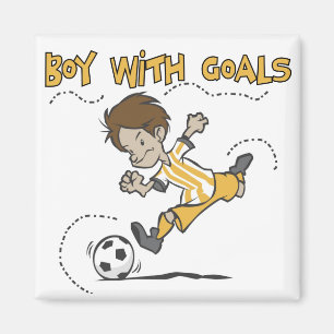 Voetbal - Jongen met Doelshirts en GIfts Magneet