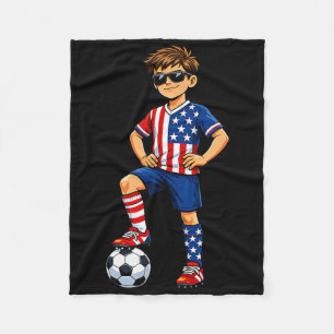 Voetbal Jongen Speler Usa Liefhebber Amerika Fan A Fleece Deken
