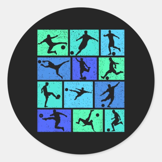 Voetbal Jongens Kinderen Mannen _2 Ronde Sticker (Voorkant)
