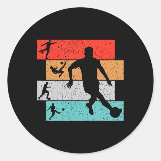 Voetbal Jongens Kinderen Mannen Ronde Sticker (Voorkant)