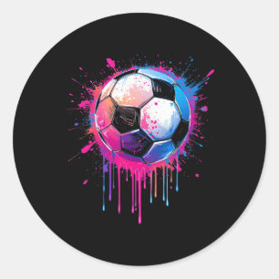 Voetbal Jongens Meisjes Geweldig Kleurrijk Voetbal Ronde Sticker