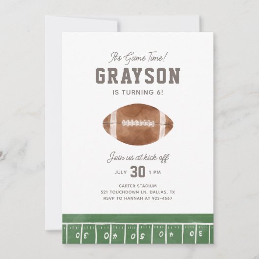 Voetbal Jongens Verjaardagsfeest Uitnodiging (Voorkant)