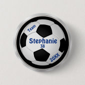  Voetbal JOUW TEKST en KLEUREN Ronde Button 5,7 Cm (Voorkant)
