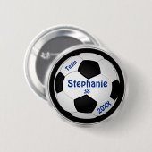 Voetbal JOUW TEKST en KLEUREN Ronde Button 5,7 Cm (Voorkant /achterkant)