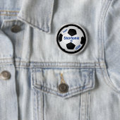 Voetbal JOUW TEKST en KLEUREN Ronde Button 5,7 Cm (In situ)