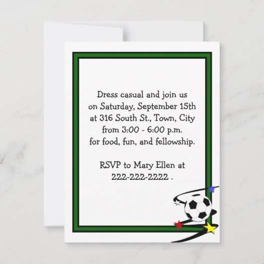 Voetbal Kaart (Achterkant)