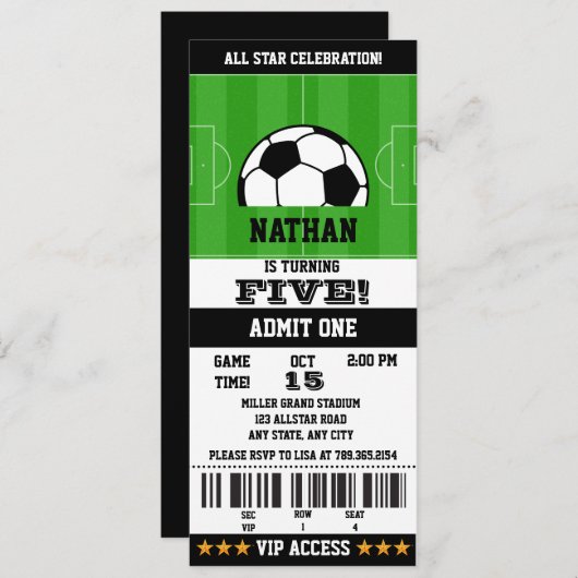 Voetbal Kaart (Voorkant / Achterkant)