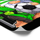 Voetbal Kabouter Lucky Shamrock Ierse St. Patricks Poster (Hoek)