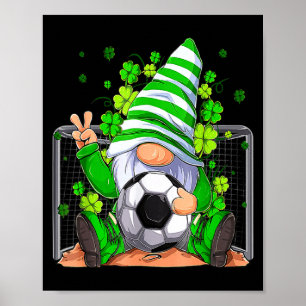 Voetbal Kabouter Lucky Shamrock Ierse St. Patricks Poster