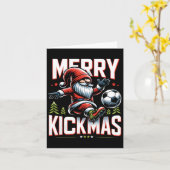 Voetbal Kabouter Prettig Kicksmas  Kaart (Gele Bloem)