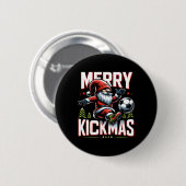 Voetbal Kabouter Prettig Kicksmas Ronde Button 5,7 Cm (Voorkant /achterkant)
