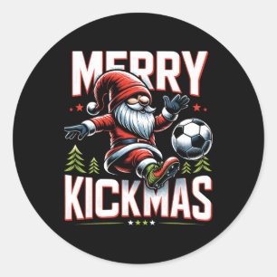 Voetbal Kabouter Prettig Kicksmas Ronde Sticker