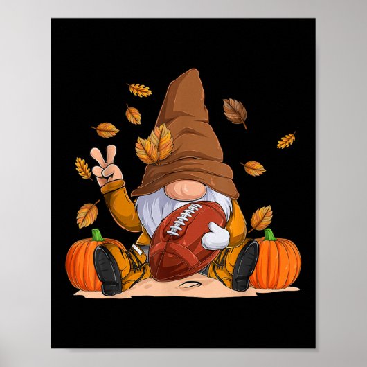 Voetbal Kabouter Thanksgiving Herfst Seizoen Jonge Poster (Voorkant)