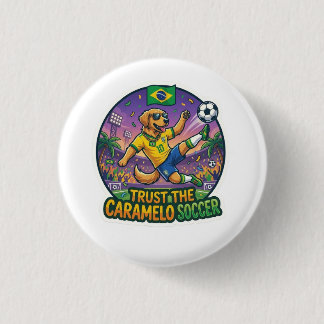 Voetbal Karamel Hond Actie Meme Sticker Ronde Button 3,2 Cm