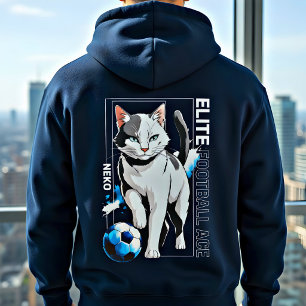 Voetbal Kat Cute Design voor Kat Liefhebbers & Voe Hoodie