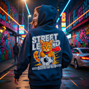 Voetbal Kat Geschenk Schattige Straat Legende  Hoodie