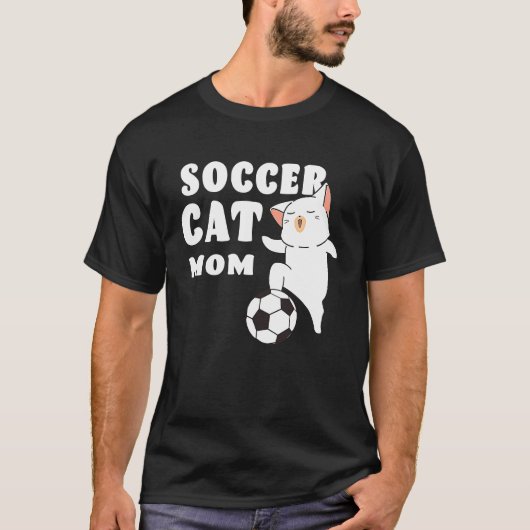 Voetbal Kat Moeder Kat Voetbal T-shirt (Voorkant)