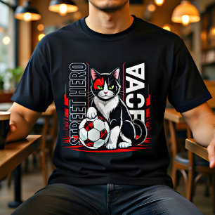 Voetbal Kat Street Hero T-shirt – Fel Foute Voetba