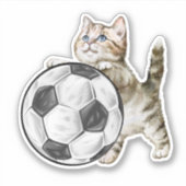 Voetbal Kat Waterdicht Sticker (Voorkant)