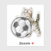 Voetbal Kat Waterdicht Sticker (Vel)