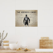 Voetbal Keeper Creed Monogram Vintage Poster (Keuken)