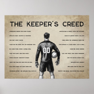 Voetbal Keeper Creed Monogram Vintage Poster