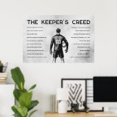 Voetbal Keeper Creed Monogram Wit Poster (Thuiskantoor)
